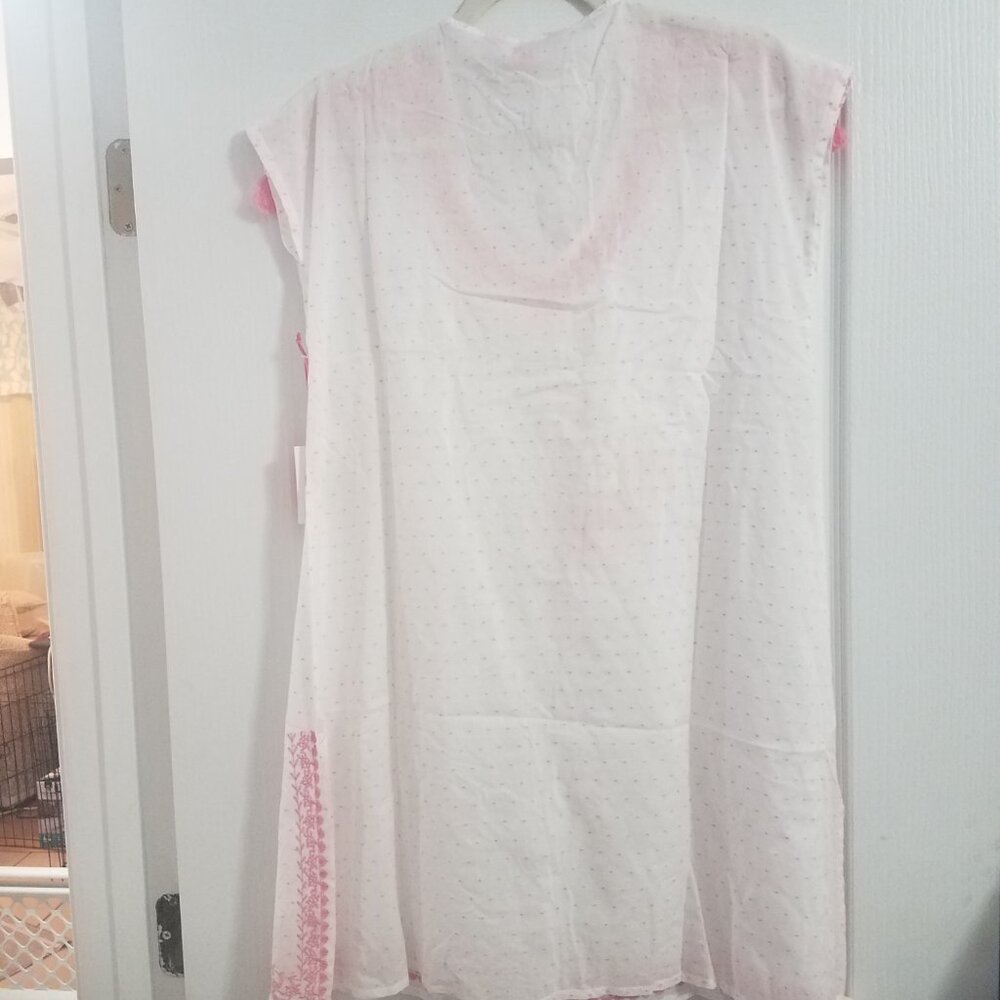 Simply Southern Swiss Dot Tassel Dress With Pink Size Large  NWT - Picture 3 of 3